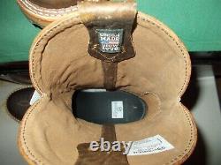 Mens 10 D Bison U Toe 11 Oak ICE Roper Work Western Cowboy Boots USA Made Green