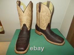 Mens 10 D Square Steel Toe Bison ICE Roper Work Western Cowboy Boots USA Made