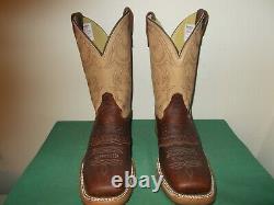 Mens 10 D Square Toe Bison Roper Work Western Cowboy Boots New USA