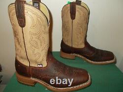 Mens 10 D Square Toe Bison Roper Work Western Cowboy Boots New USA