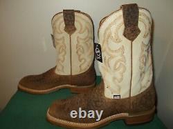 Mens 11 1/2 D Square Toe Bison Roper Work Western Cowboy Boots New USA