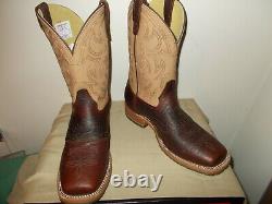 Mens 11 1/2 EE Square Toe Bison Roper Work Western Cowboy Boots New USA