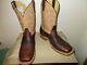 Mens 11 1/2 EE Square Toe Bison Roper Work Western Cowboy Boots New USA