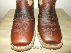 Mens 11 1/2 EE Square Toe Bison Roper Work Western Cowboy Boots New USA