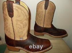 Mens 11 1/2 EE Square Toe Bison Roper Work Western Cowboy Boots New USA
