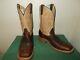 Mens 11.5 D Square Toe Bison ICE Roper Work Western Cowboy Boots New USA Leather