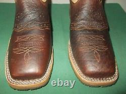 Mens 11.5 D Square Toe Bison ICE Roper Work Western Cowboy Boots USA Made NEW