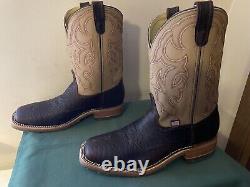 Mens 11 D Square Toe Bison ICE Roper Work Western Cowboy Boots USA Made NEW