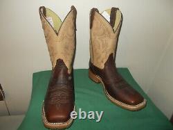 Mens 11 D Square Toe Bison Roper Work Western Cowboy Boots New USA