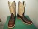 Mens 11 D Square Toe Bison Roper Work Western Cowboy Boots New USA