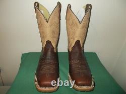 Mens 11 D Square Toe Bison Roper Work Western Cowboy Boots New USA