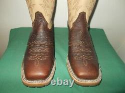 Mens 11 D Square Toe Bison Roper Work Western Cowboy Boots New USA