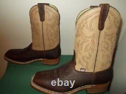 Mens 11 D Square Toe Bison Roper Work Western Cowboy Boots New USA