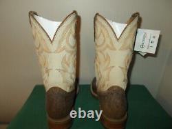 Mens 11 D Square Toe Bison Roper Work Western Cowboy Boots New USA