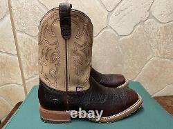 Mens 11 EE Square Toe Bison ICE Roper Work Western Cowboy Boots USA Made Leather