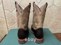 Mens 11 EE Square Toe Bison ICE Roper Work Western Cowboy Boots USA Made Leather