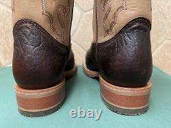 Mens 11 EE Square Toe Bison ICE Roper Work Western Cowboy Boots USA Made Leather