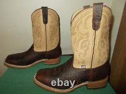 Mens 11 EE Square Toe Bison ICE Roper Work Western Cowboy Boots USA Made NEW