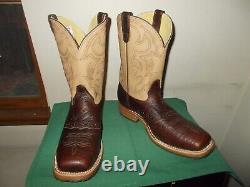 Mens 12 D Square Steel Toe Bison ICE Roper Work Western Cowboy Boots USA Made