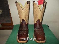 Mens 12 D Square Steel Toe Bison ICE Roper Work Western Cowboy Boots USA Made