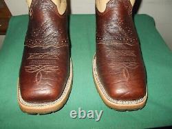 Mens 12 D Square Steel Toe Bison ICE Roper Work Western Cowboy Boots USA Made