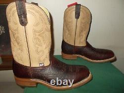 Mens 12 D Square Steel Toe Bison ICE Roper Work Western Cowboy Boots USA Made