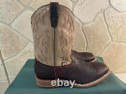 Mens 12 EE Square Toe Bison ICE Roper Work Western Cowboy Boot Made in the USA