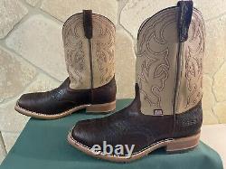 Mens 12 EE Square Toe Bison ICE Roper Work Western Cowboy Boot Made in the USA