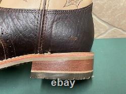 Mens 12 EE Square Toe Bison ICE Roper Work Western Cowboy Boots USA Made Leather