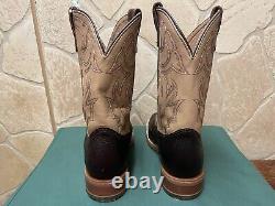 Mens 12 EE Square Toe Bison ICE Roper Work Western Cowboy Boots USA Made Leather