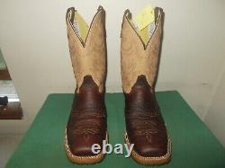 Mens 12 EE Square Toe Bison ICE Roper Work Western Cowboy Boots USA Made NEW