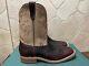 Mens 13 EE Square Toe Bison ICE Roper Work Western Cowboy Boots USA Made Leather