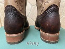 Mens 13 EE Square Toe Bison ICE Roper Work Western Cowboy Boots USA Made Leather