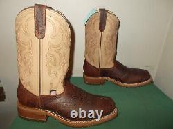 Mens 8.5 D Square Steel Toe Bison ICE Roper Work Western Cowboy Boots USA Made