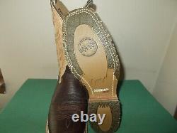 Mens 8.5 D Square Toe Bison ICE Roper Work Western Cowboy Boots USA Made NEW