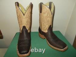 Mens 9 1/2 D Square Toe Bison ICE Roper Work Western Cowboy Boots USA Made NEW
