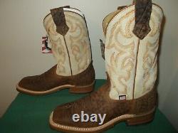 Mens 9 1/2 D Square Toe Bison Roper Work Western Cowboy Boots New USA
