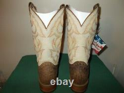 Mens 9 1/2 D Square Toe Bison Roper Work Western Cowboy Boots New USA
