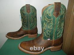 Mens 9.5 D Bison U Toe 11 Oak ICE Roper Work Western Cowboy Boots USA Green