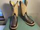 Mens 9.5 EE Square Steel Toe Bison ICE Roper Work Western Cowboy Boot USA Made