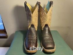 Mens 9.5 EE Square Steel Toe Bison ICE Roper Work Western Cowboy Boot USA Made