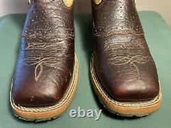 Mens 9.5 EE Square Steel Toe Bison ICE Roper Work Western Cowboy Boot USA Made