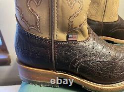 Mens 9.5 EE Square Steel Toe Bison ICE Roper Work Western Cowboy Boot USA Made