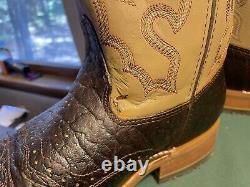 Mens 9.5 EE Square Steel Toe Bison ICE Roper Work Western Cowboy Boot USA Made