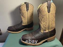 Mens 9.5 EE Square Steel Toe Bison ICE Roper Work Western Cowboy Boot USA Made