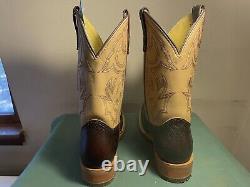 Mens 9.5 EE Square Steel Toe Bison ICE Roper Work Western Cowboy Boot USA Made