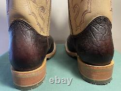 Mens 9.5 EE Square Steel Toe Bison ICE Roper Work Western Cowboy Boot USA Made