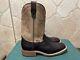 Mens 9 D Square Toe Bison ICE Roper Work Western Cowboy Boot USA Made Leather