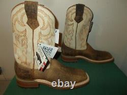 Mens 9 D Square Toe Bison ICE Roper Work Western Cowboy Boots USA Made Leather