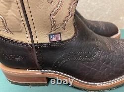 Mens 9 EE Square Toe Bison ICE Roper Work Western Cowboy Boots USA Made